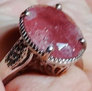 NWT-*AAA QUALITY    NATRONITE  WITH- WH. ZIRCON. STERLING SILVER,B RING. SIZE-10